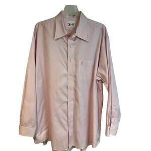 Disney World Embroidered Mickey Button Down Shirt Long Sleeve Pink Mens Size XL